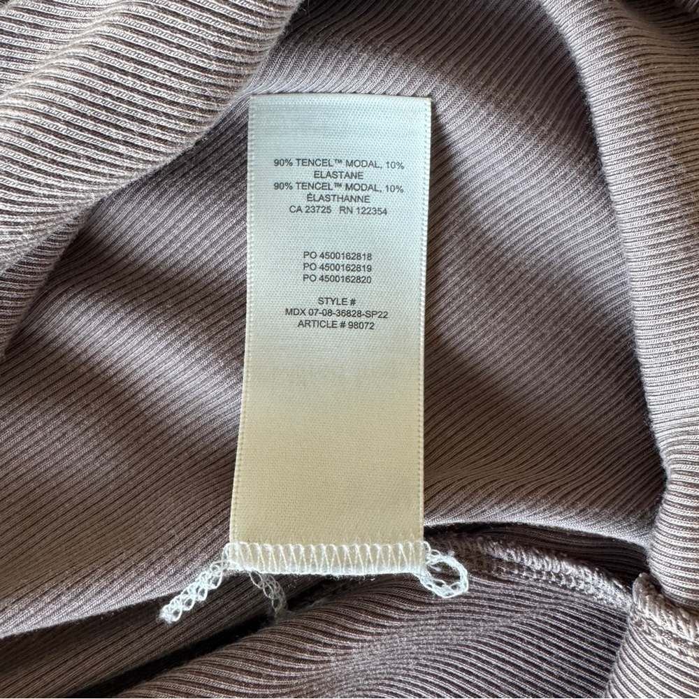 Aritzia Wilfred Free Dunes Mini Dress Taupe Tan Ribbed - Medium - Picture 8 of 8